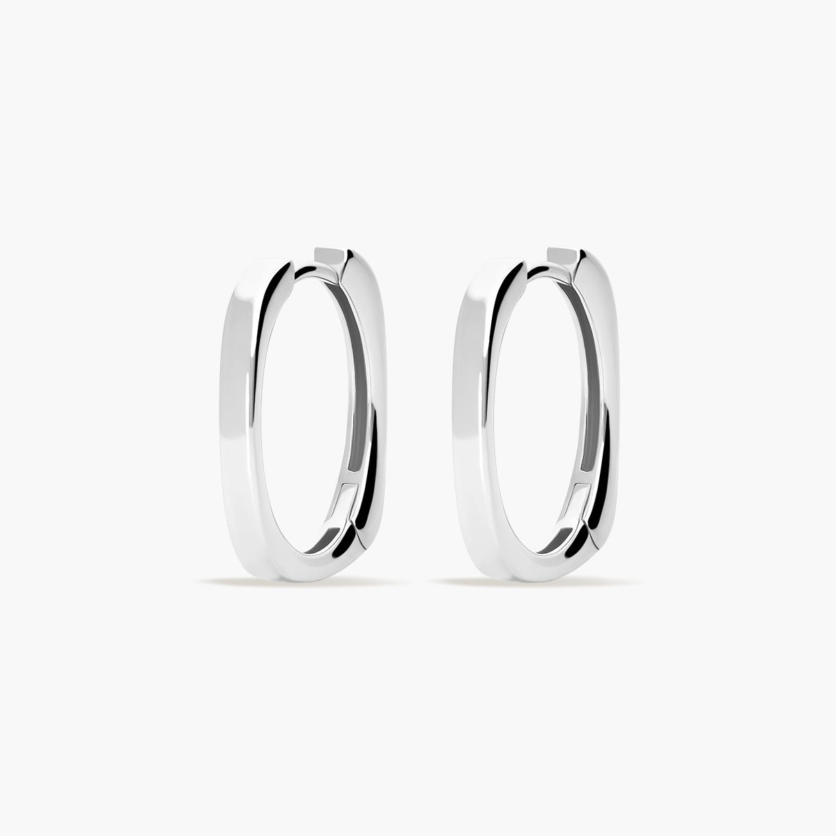 Pendientes de aro cuadrado de plata 1ª ley 20 mm