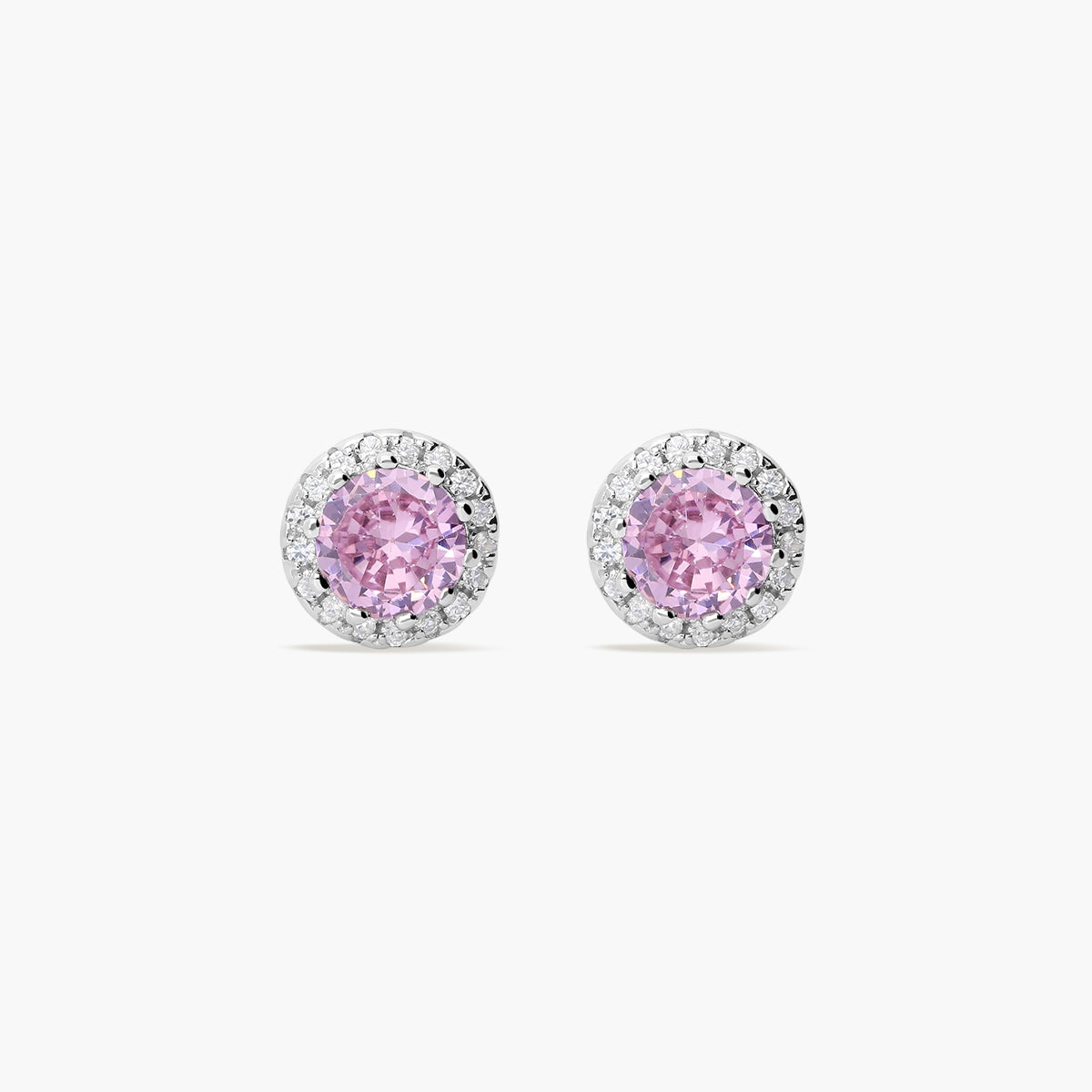 Pendientes de plata 1ª ley ciconitas rosa y blanca 6 mm
