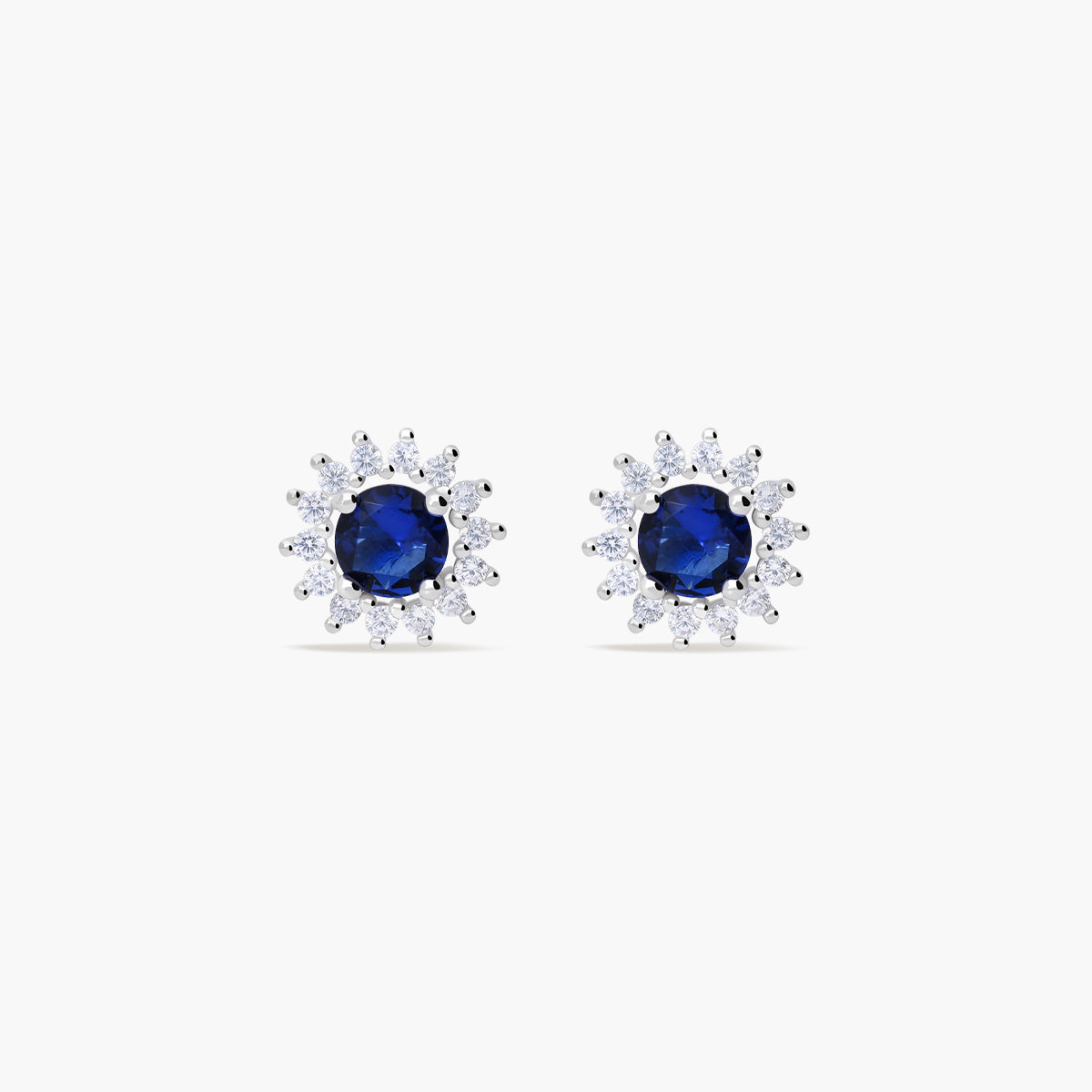 Pendientes de plata 1ª ley ciconitas azul y blanca 10 mm