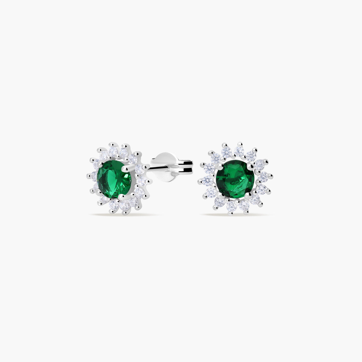 Pendientes de plata 1ª ley ciconitas verde y blanca 10 mm