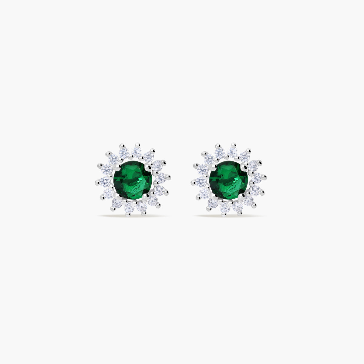 Pendientes de plata 1ª ley ciconitas verde y blanca 10 mm