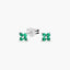 Pendientes de plata 1ª ley circonita verde 4 mm