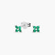 Pendientes de plata 1ª ley circonita verde 4 mm