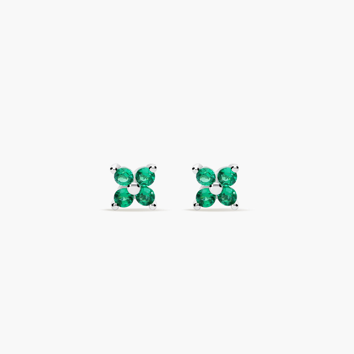 Pendientes de plata 1ª ley circonita verde 4 mm
