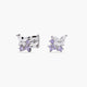 Pendientes de plata 1ª ley circonita violeta 6 mm