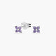 Pendientes de plata 1ª ley circonita violeta 4 mm