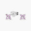 Pendientes de plata 1ª ley circonita rosa 4 mm