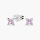 Pendientes de plata 1ª ley circonita rosa 4 mm