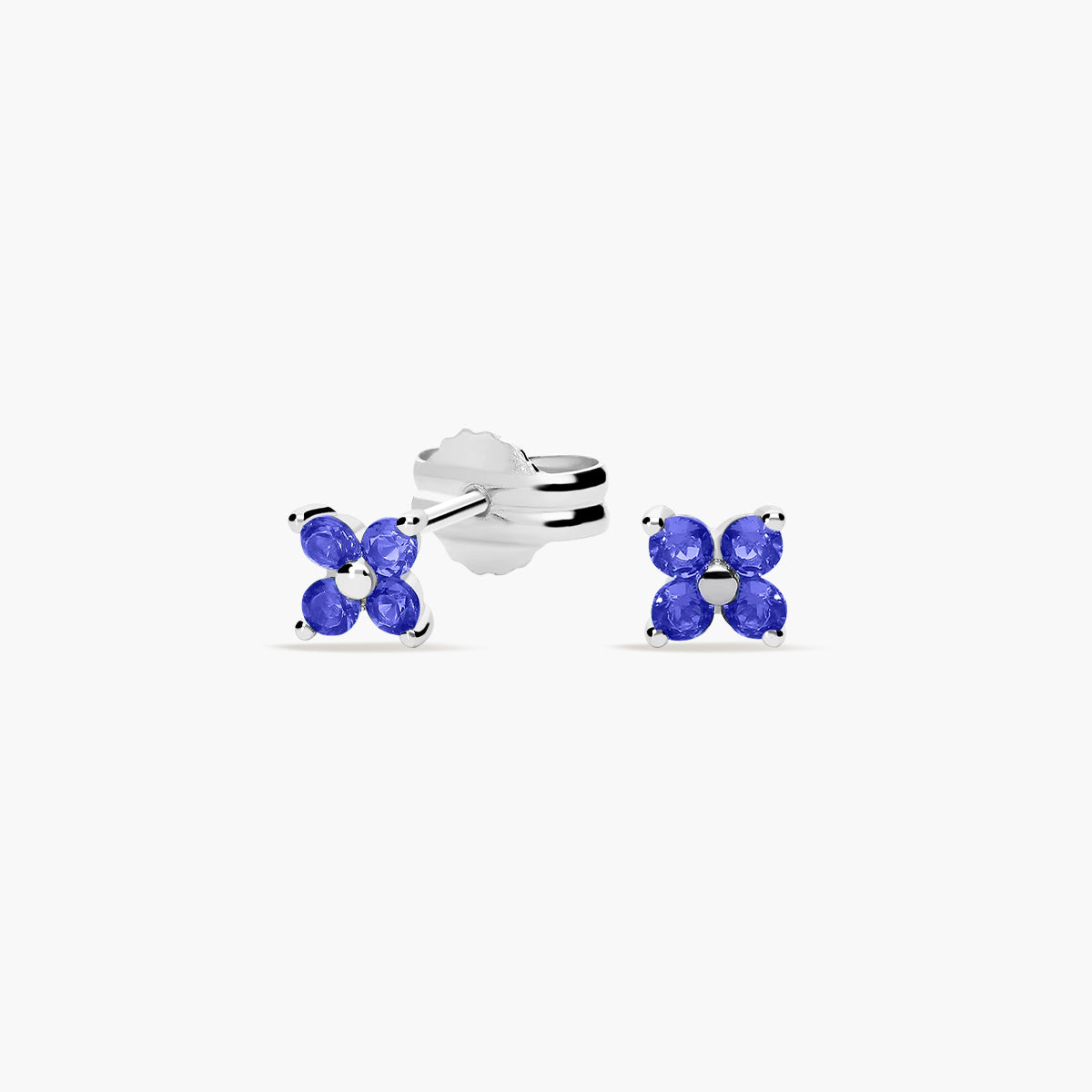 Pendientes de plata 1ª ley circonita azul 4 mm