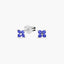 Pendientes de plata 1ª ley circonita azul 4 mm
