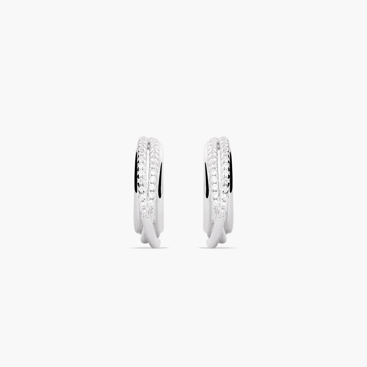 Pendientes de plata 1ª ley circonitas 16 mm