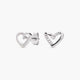 Pendientes silueta corazón de plata 1ª ley circonitas 7 mm