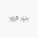 Pendientes doble flor de plata 1ª ley circonitas 7 mm
