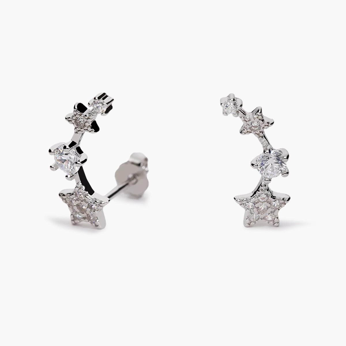 Pendientes estrellas de plata 1ª ley 16 mm