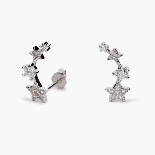 Pendientes estrellas de plata 1ª ley 16 mm