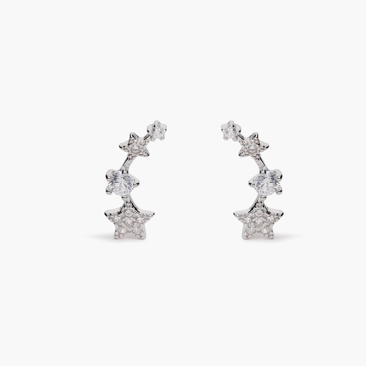Pendientes estrellas de plata 1ª ley 16 mm