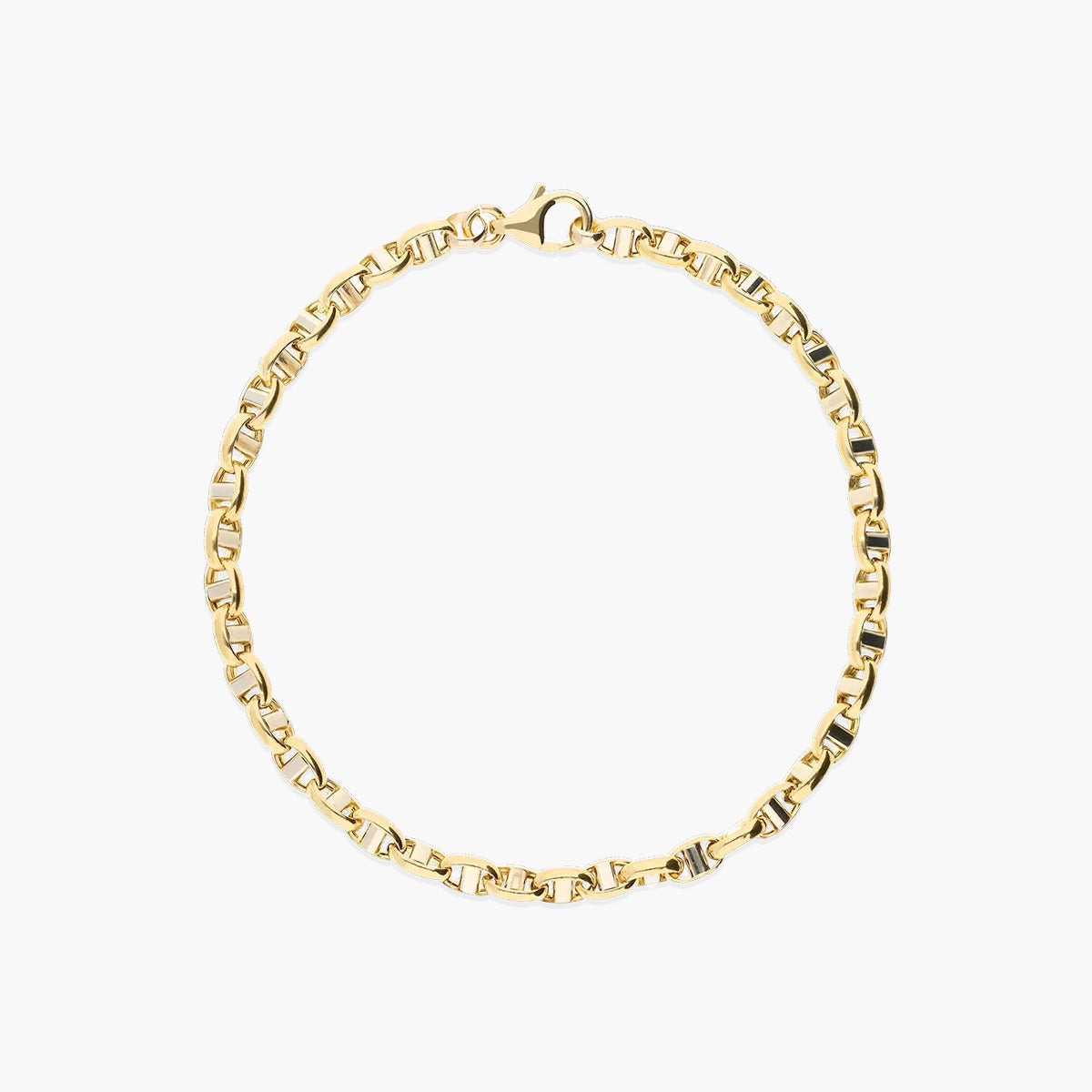 Pulsera de oro bicolor 18K 21 cm