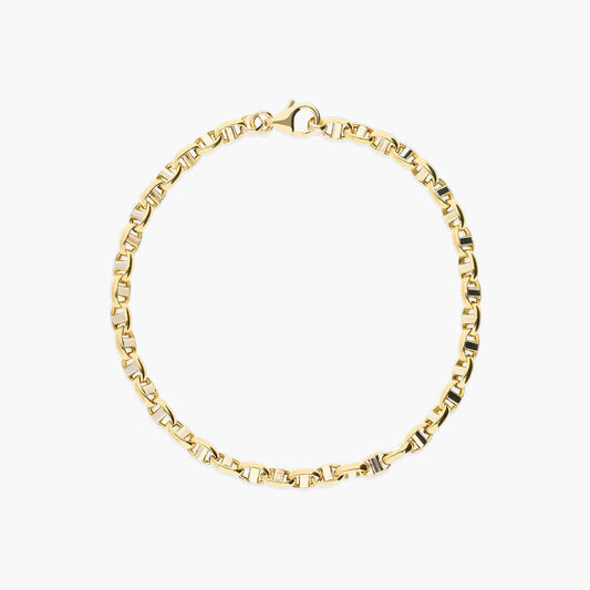 Pulsera de oro bicolor 18K 21 cm