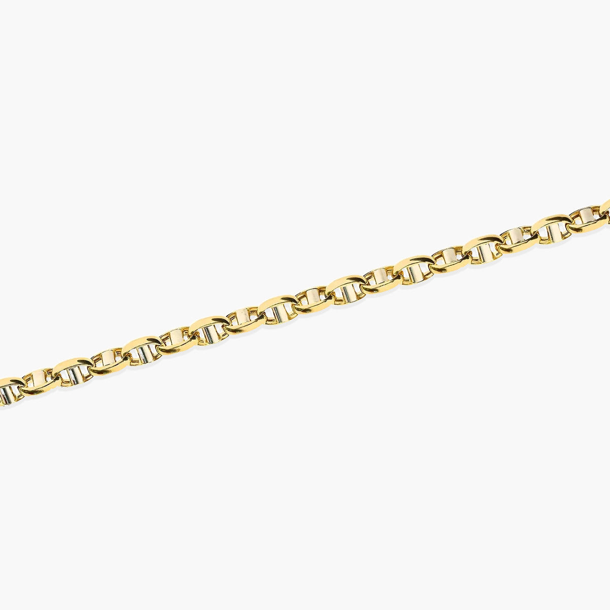 Pulsera de oro bicolor 18K 21 cm
