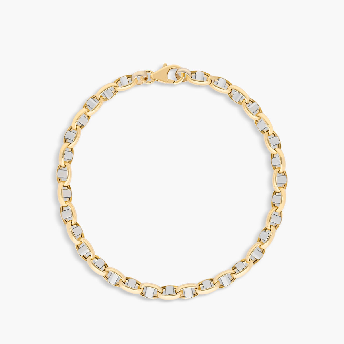 Pulsera de oro bicolor 18K 21 cm