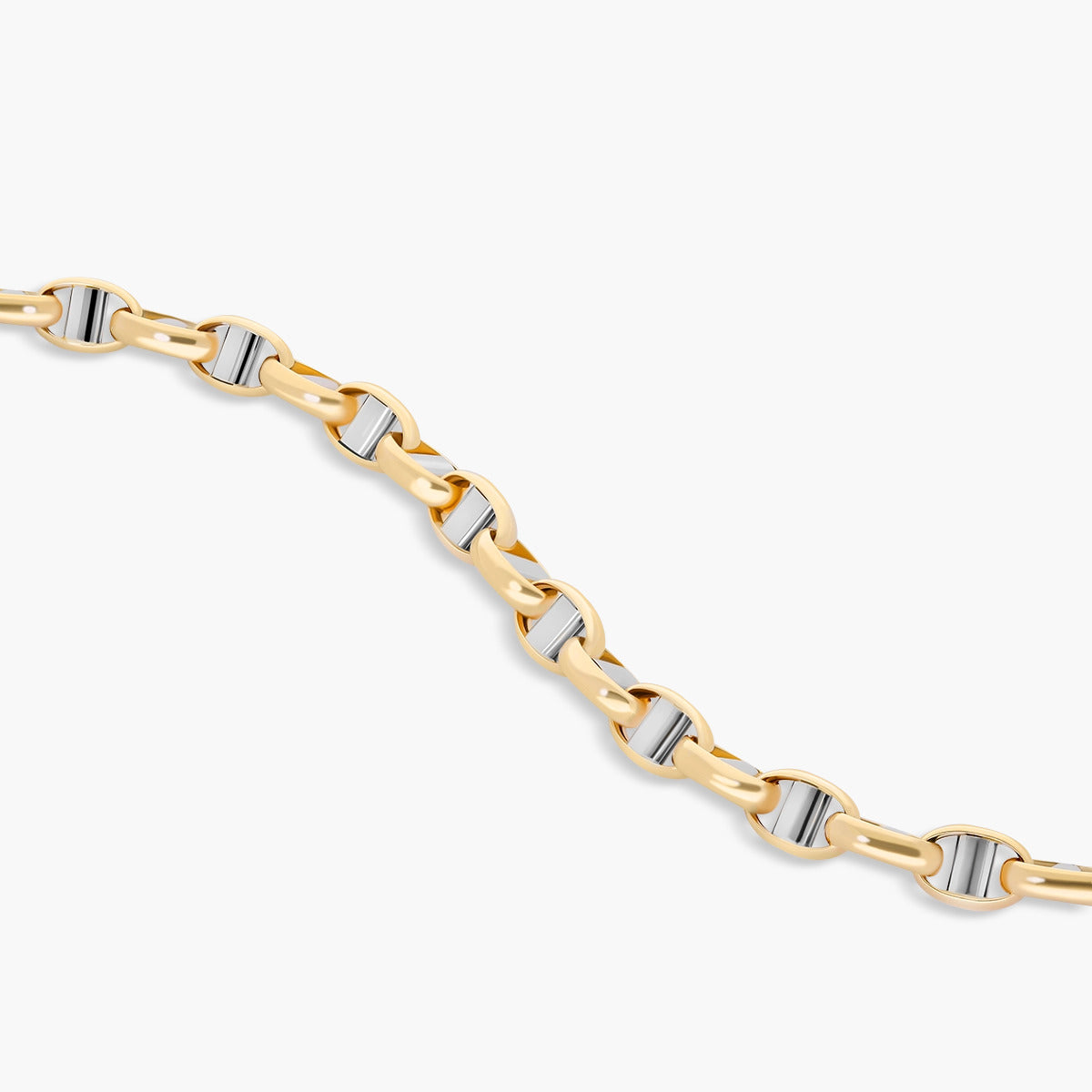 Pulsera de oro bicolor 18K 21 cm