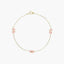 Pulsera infantil de oro 18K con mariposas rosas 15-17 cm