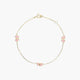 Pulsera infantil de oro 18K con mariposas rosas 15-17 cm