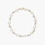 Pulsera infantil de oro 18K con perlas y circonitas 19 cm