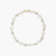 Pulsera infantil de oro 18K con perlas y circonitas 19 cm