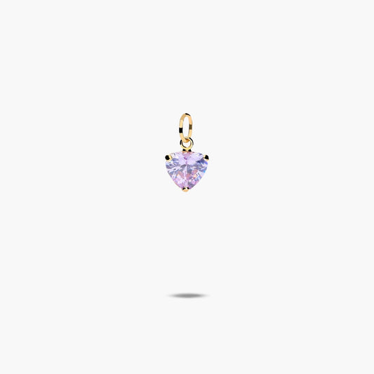 Colgante corazón lavanda de oro 18K 6 mm FEELINGS