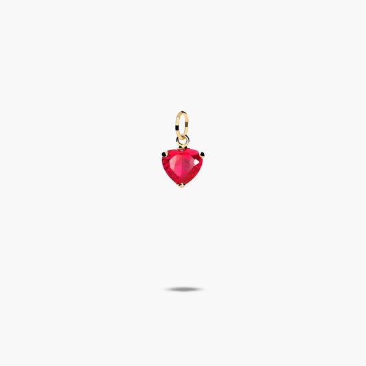 Colgante corazón fucsia de oro 18K 6 mm FEELINGS