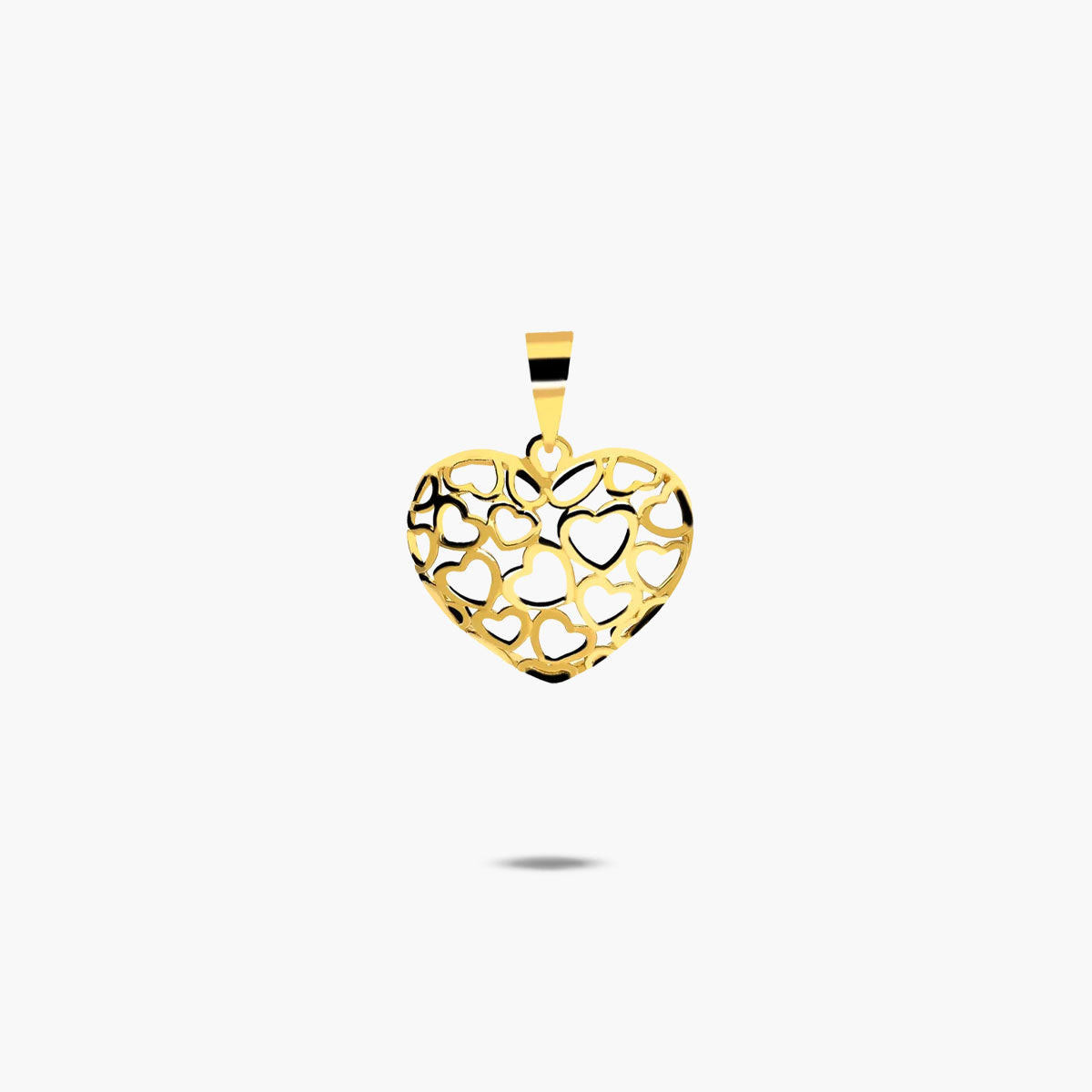 Colgante corazones de oro 18K 15 mm