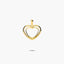 Colgante silueta doble corazón doble de oro 18K 16 mm