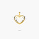 Colgante silueta doble corazón doble de oro 18K 16 mm