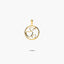 Colgante círculo 3 corazones de oro 18K 18 mm