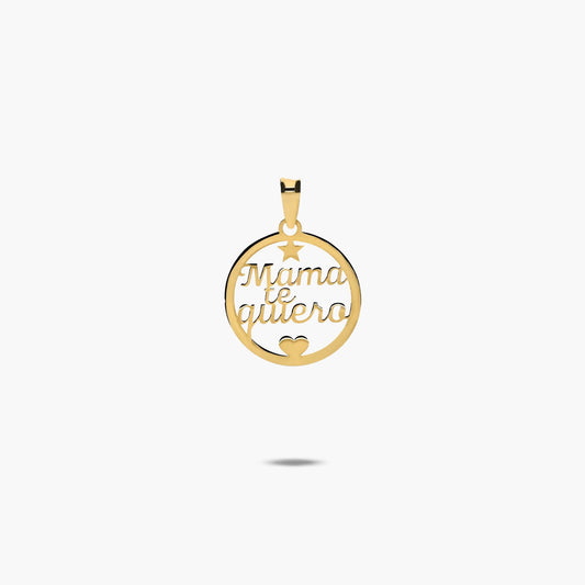 Colgante de oro 18K "Mamá te quiero" 16 mm