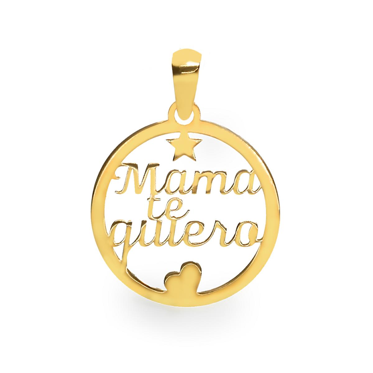 Colgante de oro 18K "Mamá te quiero" 16 mm