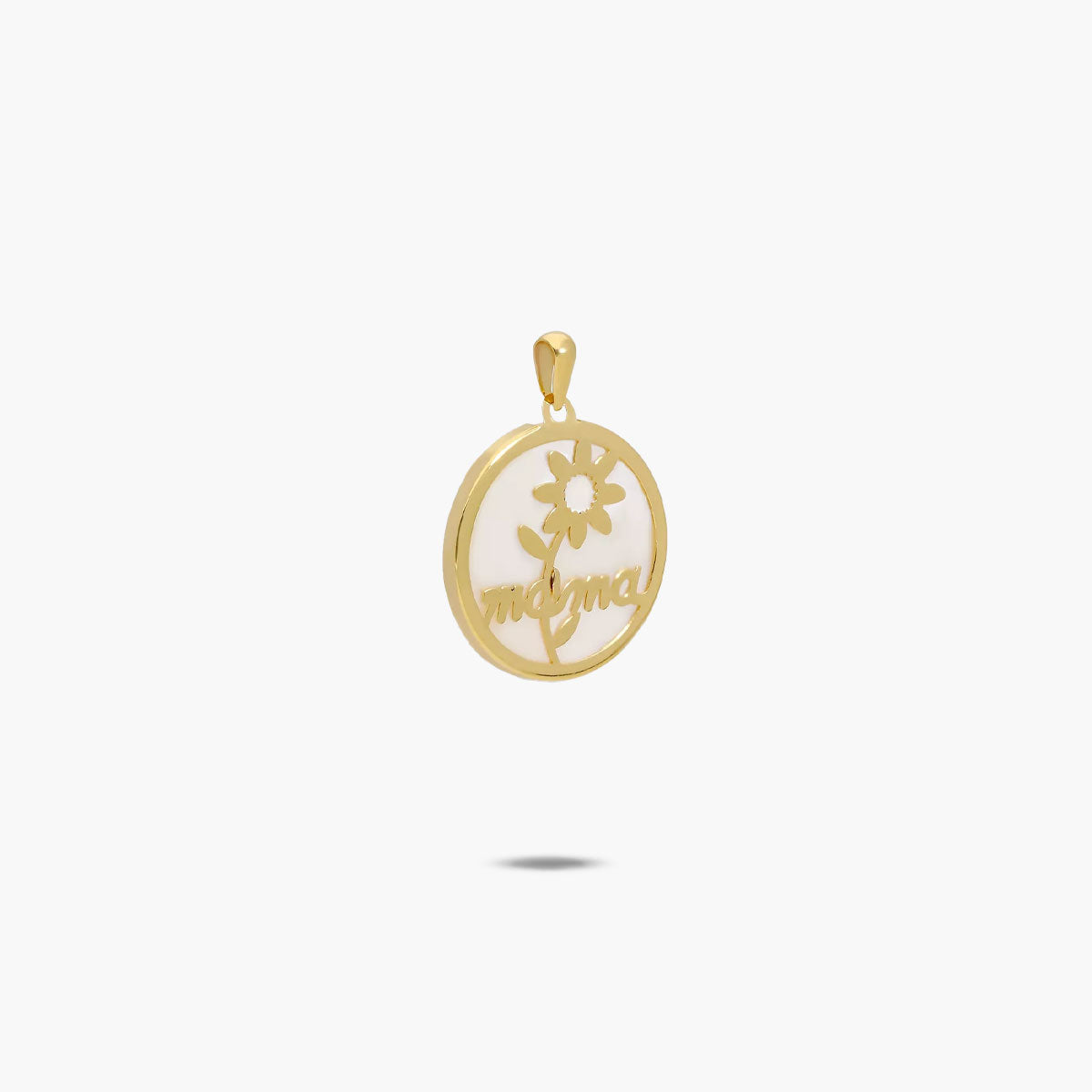 Colgante de oro 18K nácar "Mamá" 16 mm