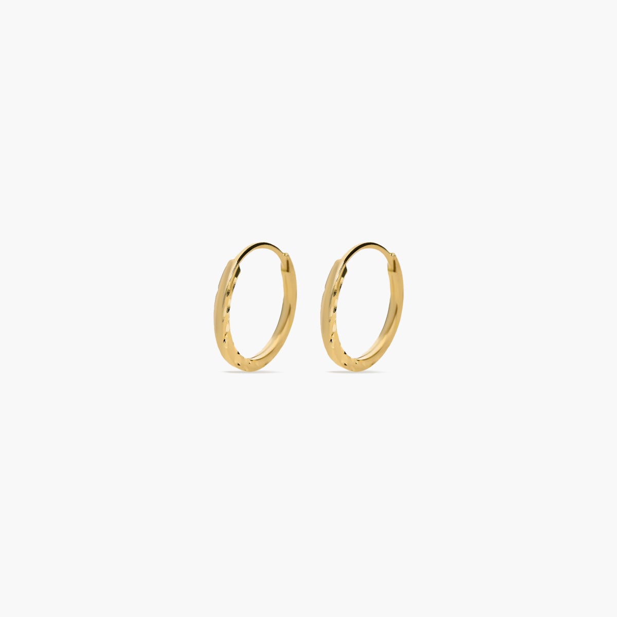 Pendientes de aro tubo cuadrado de oro 18K 10 mm