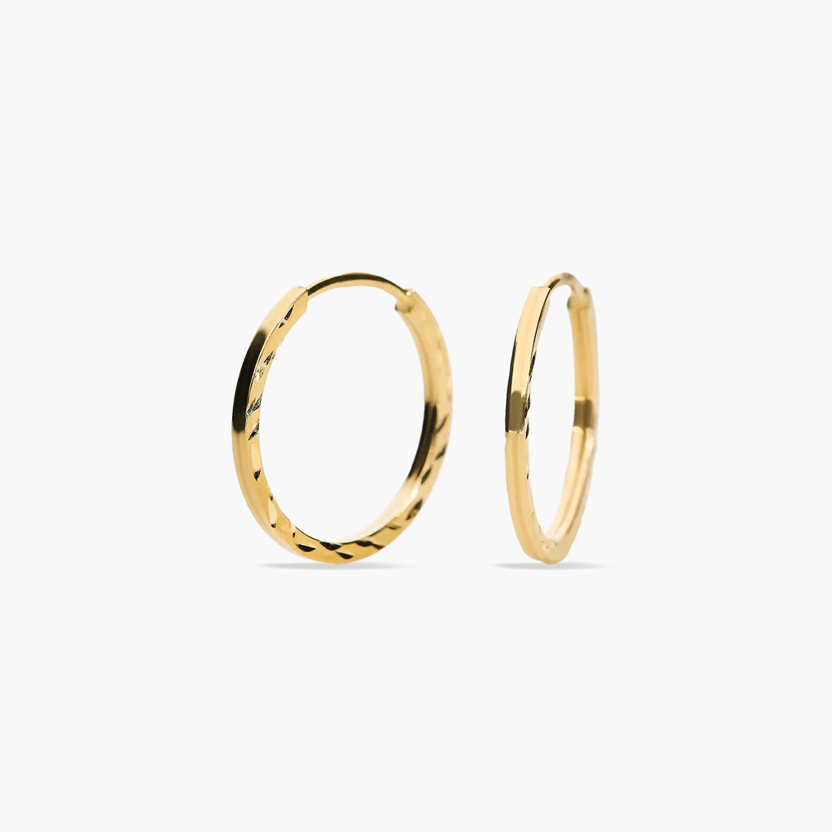 Pendientes de aro tubo cuadrado de oro 18K 12 mm