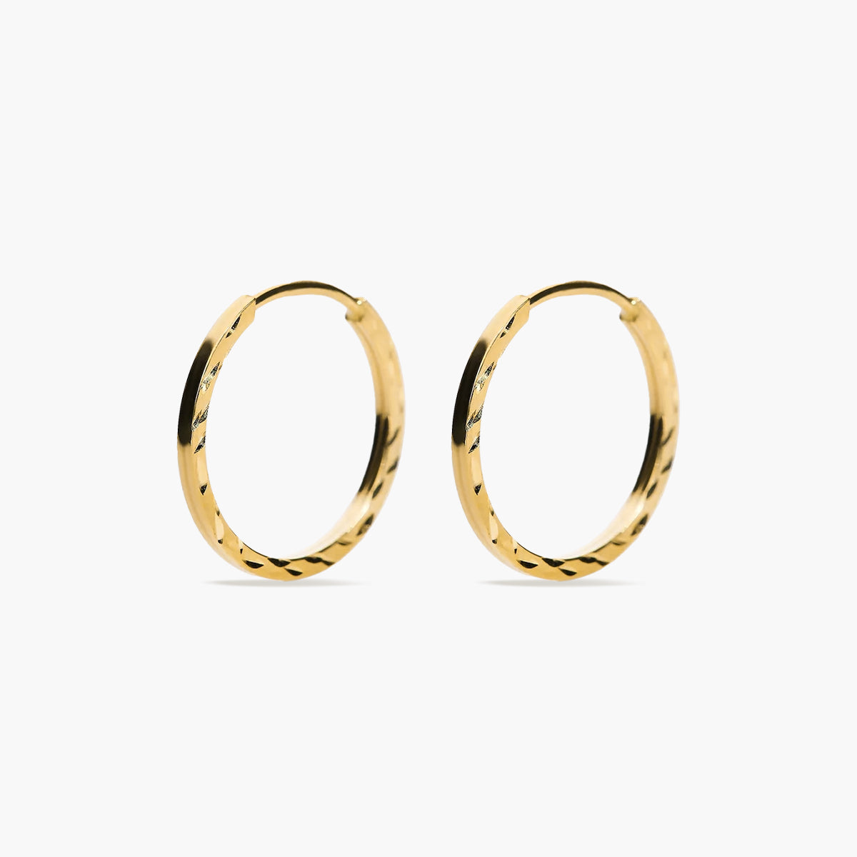 Pendientes de aro tubo cuadrado de oro 18K 12 mm