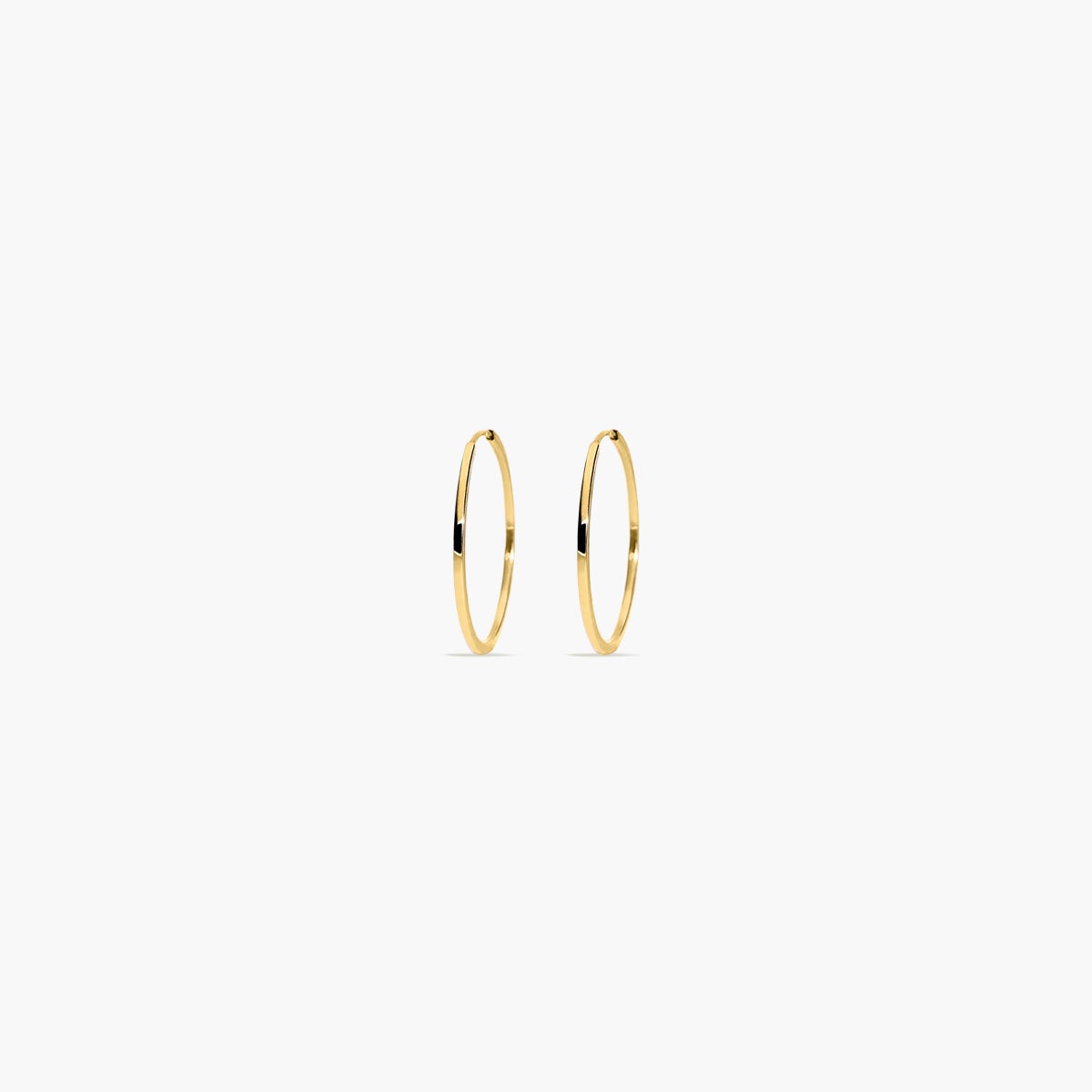 Pendientes de aro lisos de oro 18K 10 mm