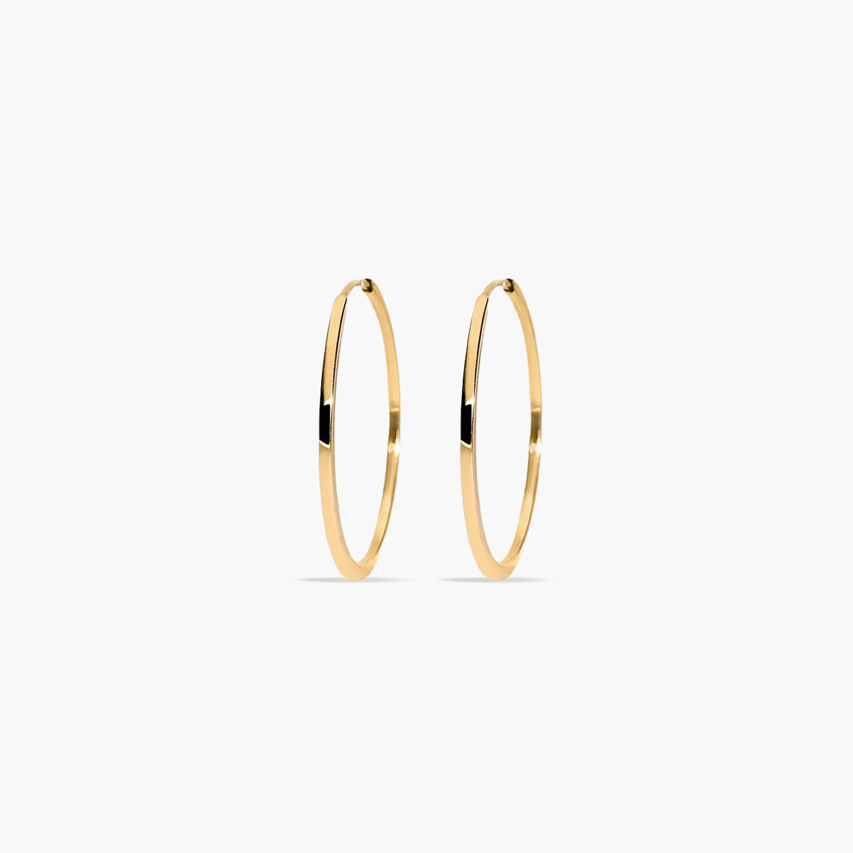 Pendientes de aro lisos de oro 18K 15 mm