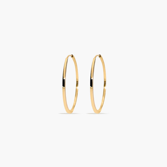 Pendientes de aro lisos de oro 18K 15 mm