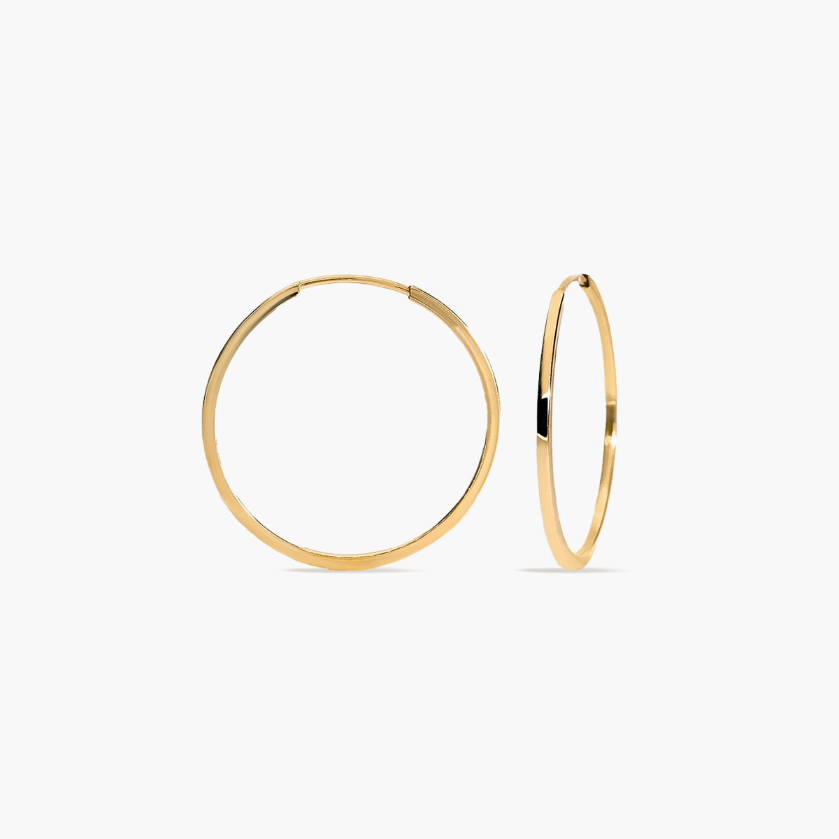 Pendientes de aro lisos de oro 18K 15 mm