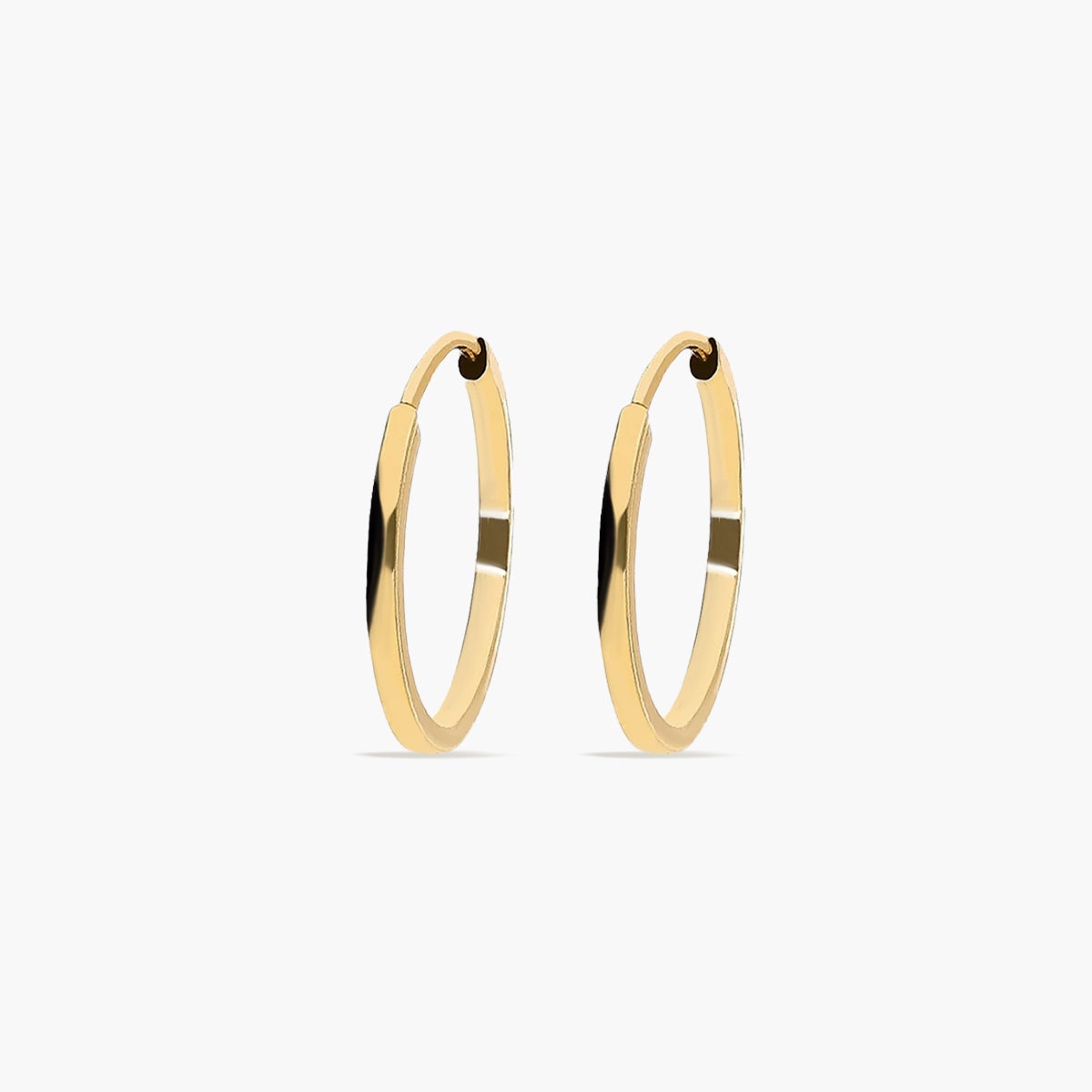 Pendientes de aro lisos de oro 18K 20 mm