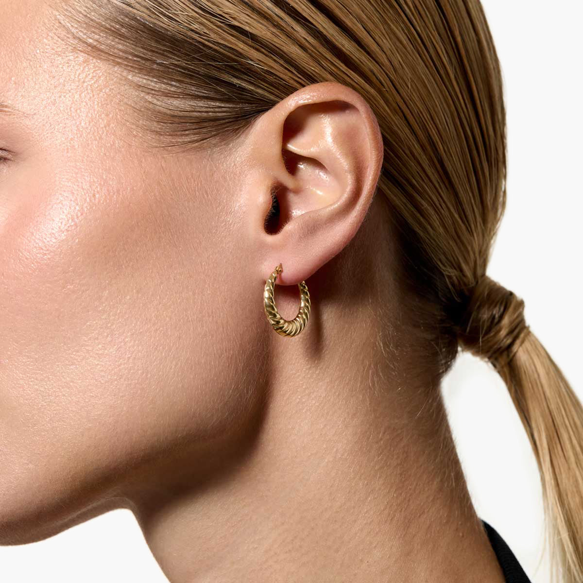 Pendientes de aro disminución de oro 18K 16 mm