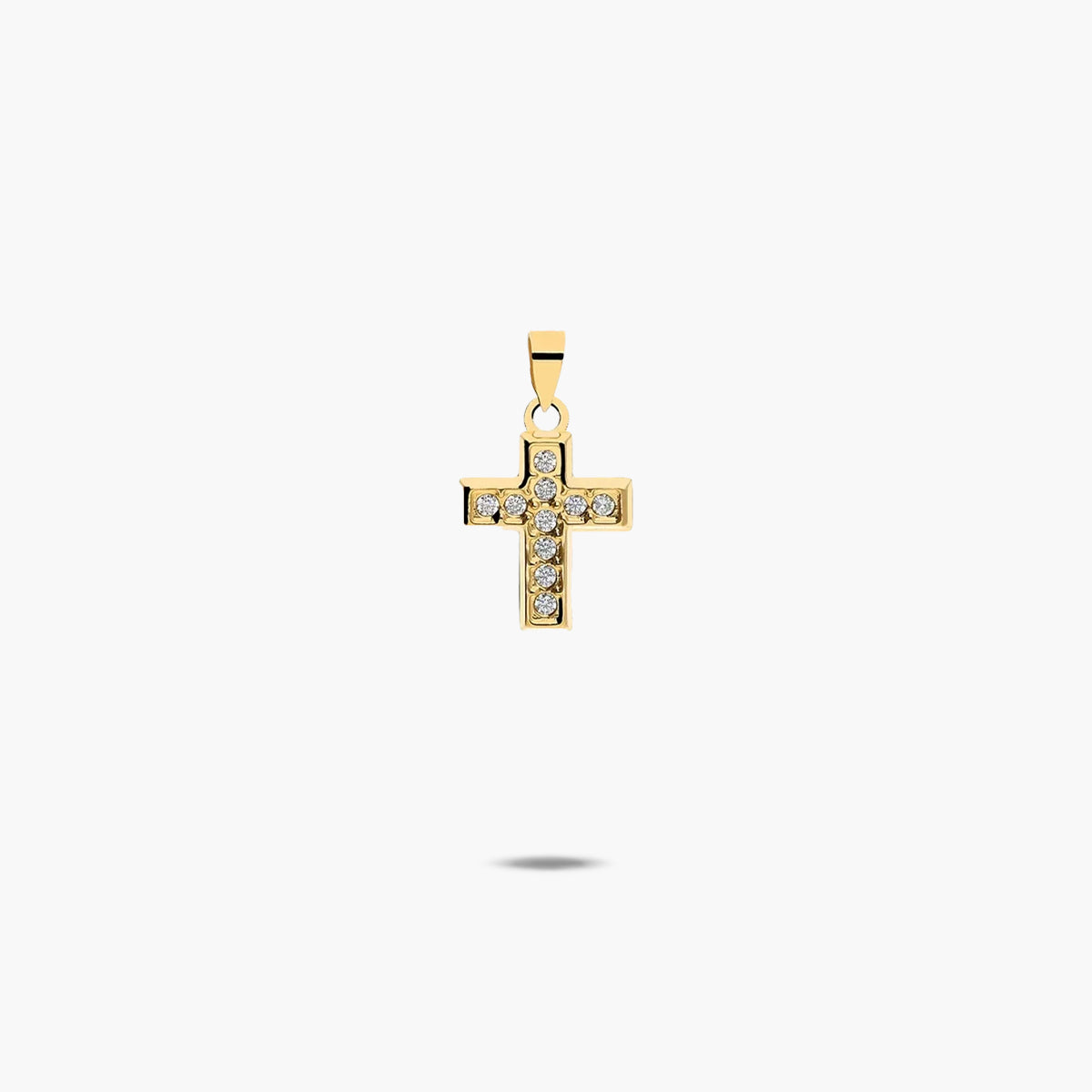 Cruz de oro 18K circonitas 11 mm