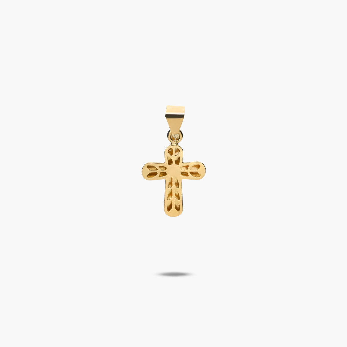 Cruz de oro 18K circonita estampada 12 mm