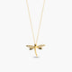 Collar libélula de oro 18K circonitas 13 mm